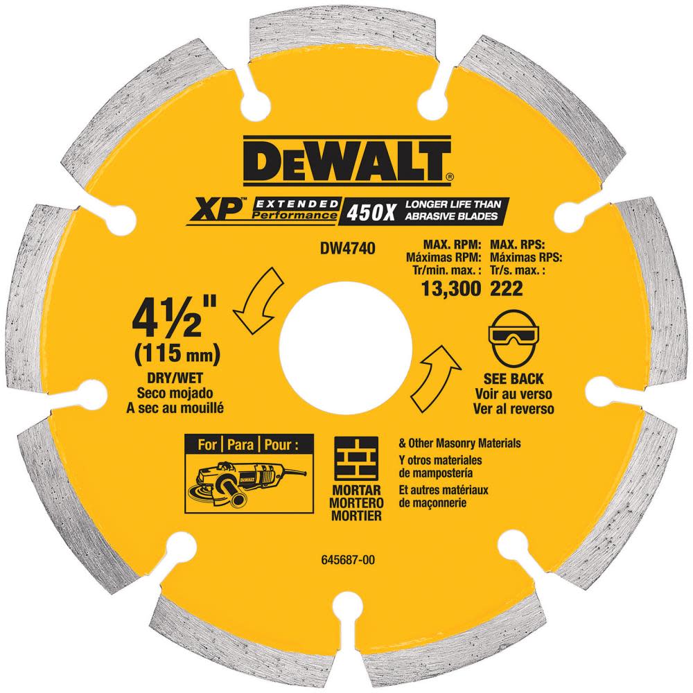 DW 4-1/2-in x 0.250-in XP Tuck Point Blade DW4740 from DW