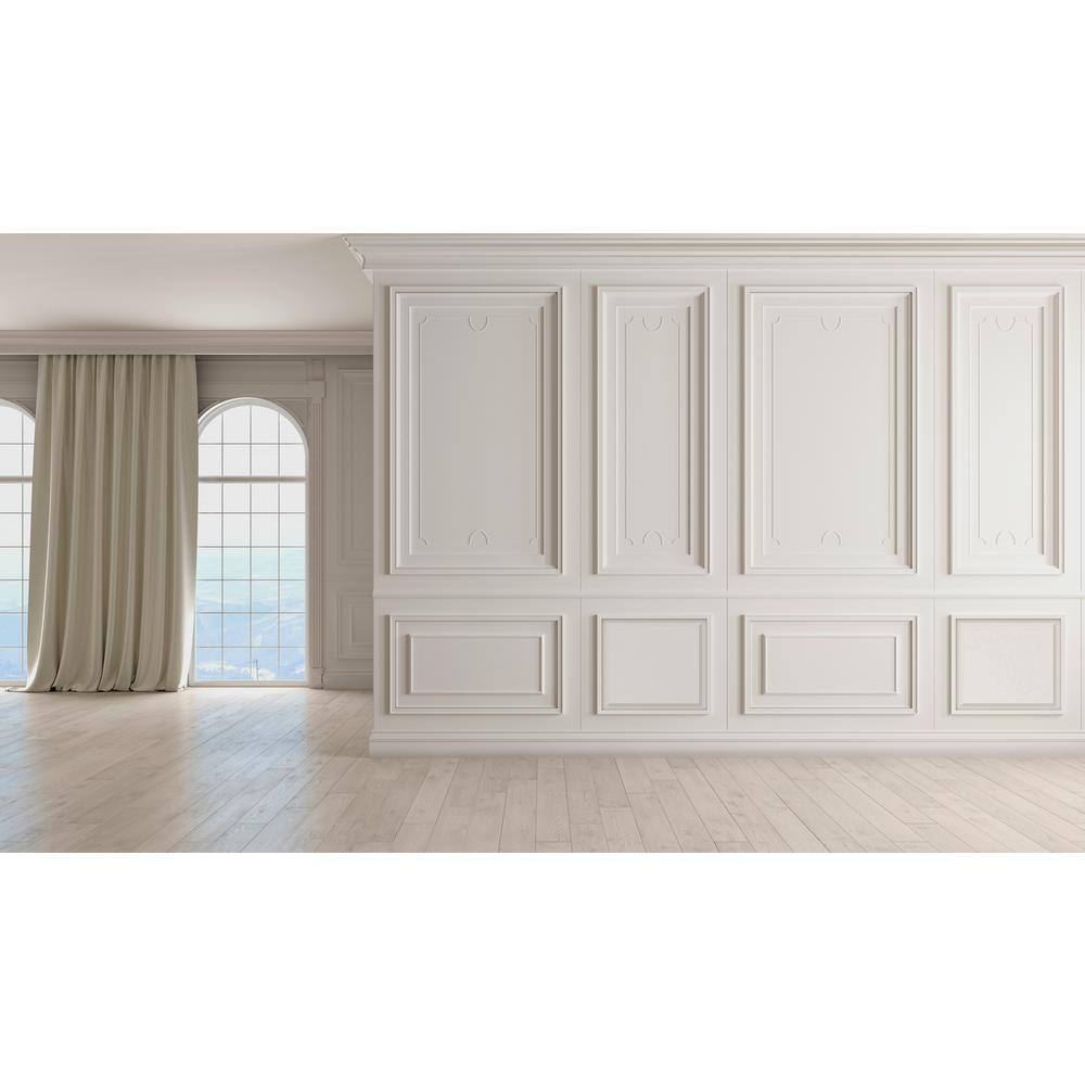 Ekena Millwork 58 in. x 3 ft. x 3 ft. Harrison Raised Panel White PVC Decorative Wall Panel WALP36X36X062HAR