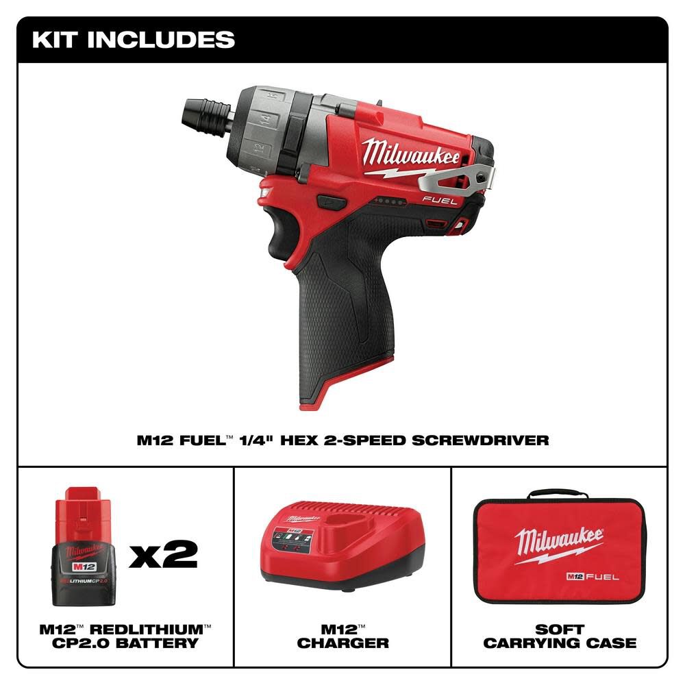 Milwaukee M12 FUEL 2SPD Screwdriver Kit 2402-22 from Milwaukee