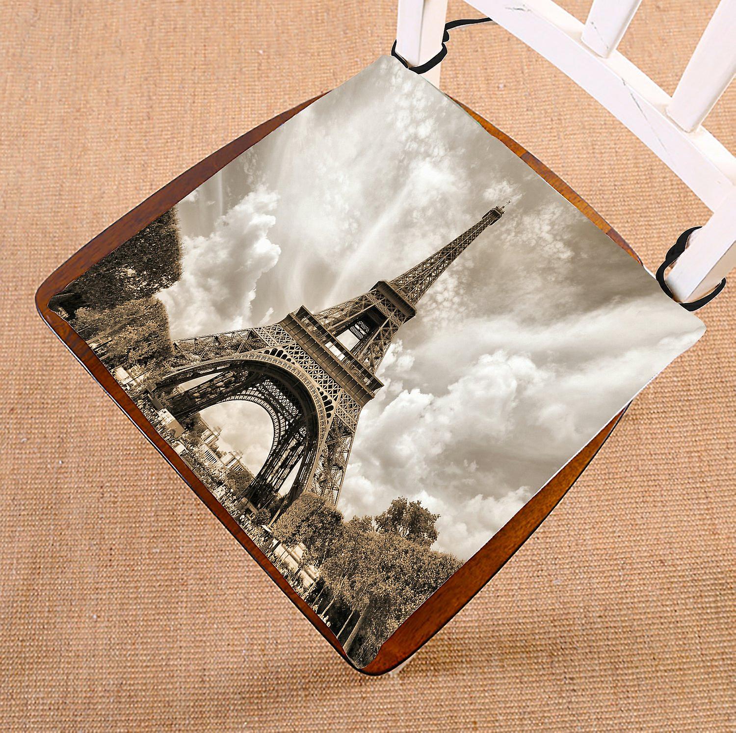 City Chair Pad， The Magnificent Paris France Eiffel Tower Seat Cushion Chair Cushion Floor Cushion 40x40 Cm