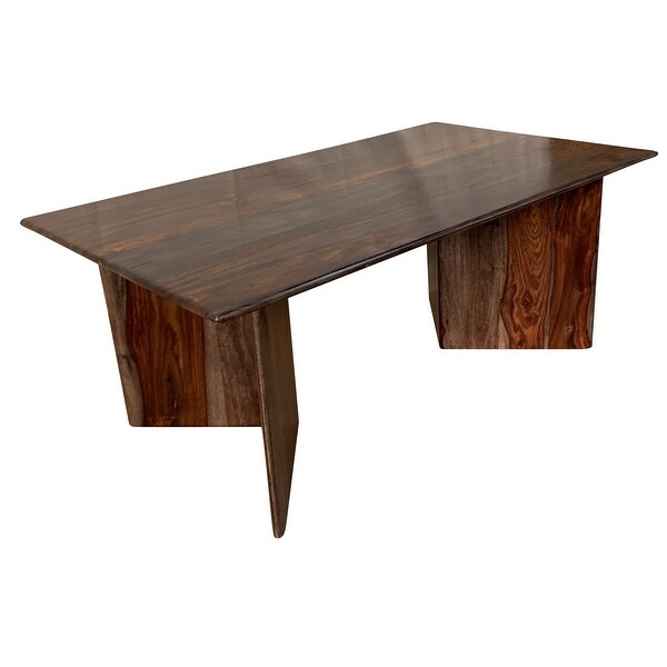 Porter Designs Cambria Transitional Solid Sheesham Wood Coffee Table， Gray