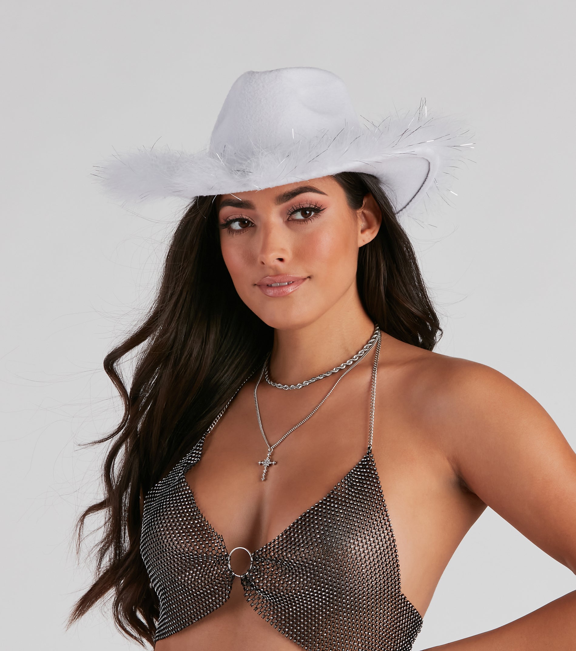 Western Chick Marabou Cowboy Hat