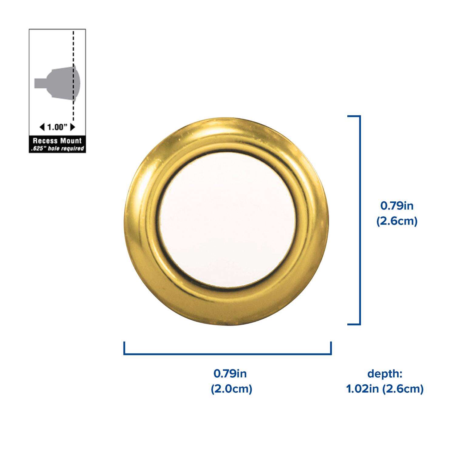 Heath Zenith Polished Brass Gold/White Metal Wired Pushbutton Doorbell