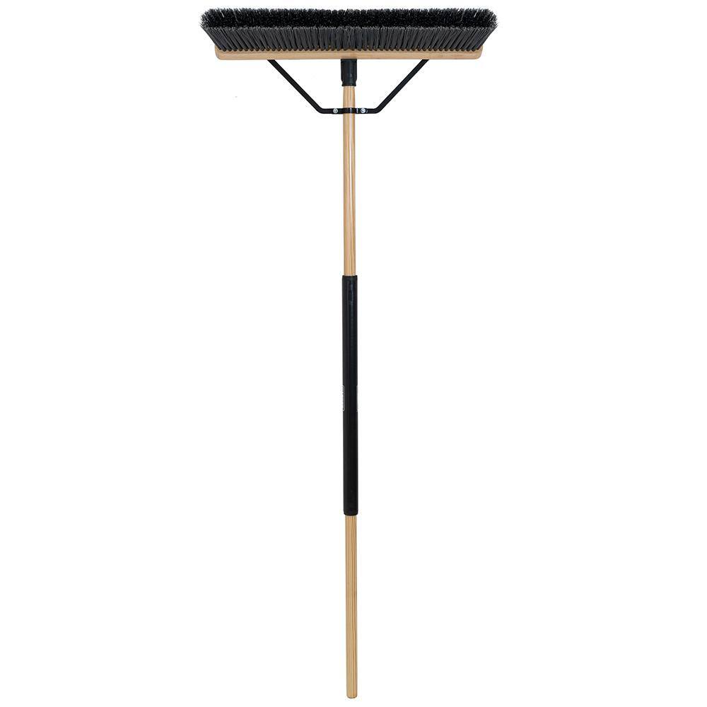 HARPER 24 in. Outdoor HardwoodSteel Handle Push Broom for Dirt and Wet Grass 20224500