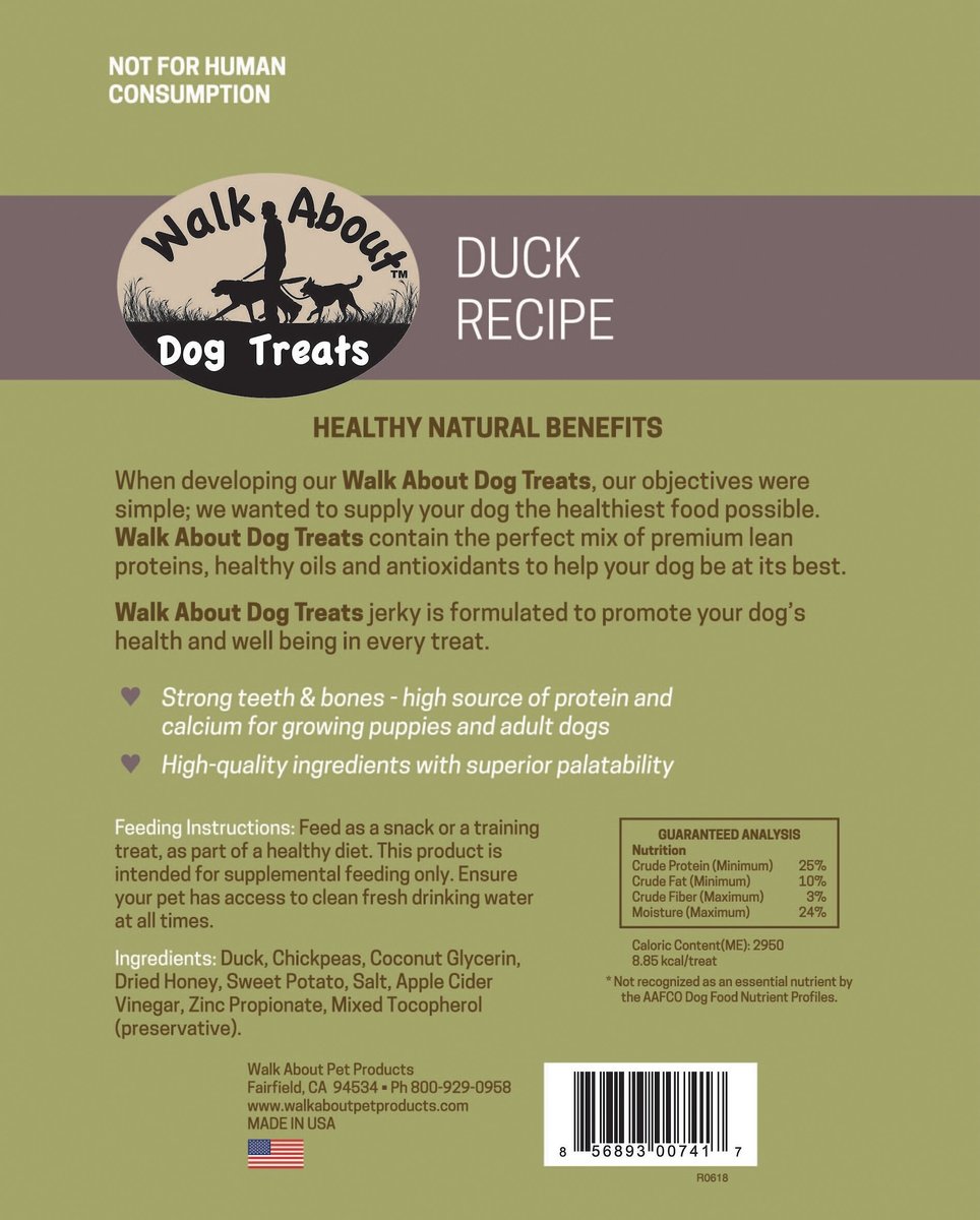 Walk About Duck Grain-Free Jerky Dog Treats