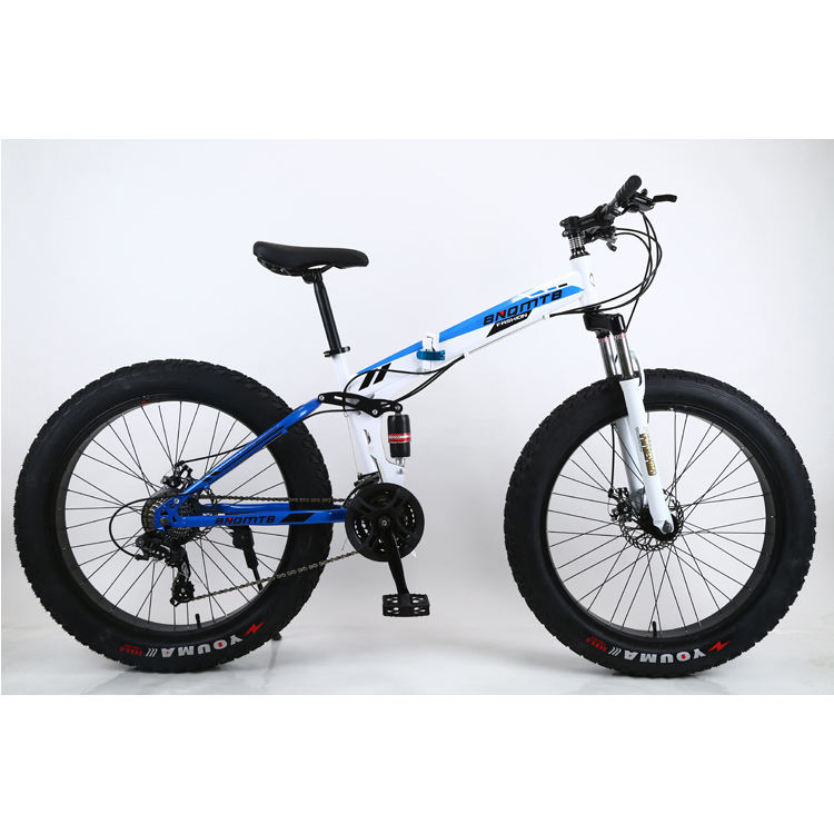 2023 wholesales Folding Bike Fat Tire Bike Double Shock Absorber Two Disc Brake mtb Mountain Bikes 4.0 Ultra Wide Tire Bicycle