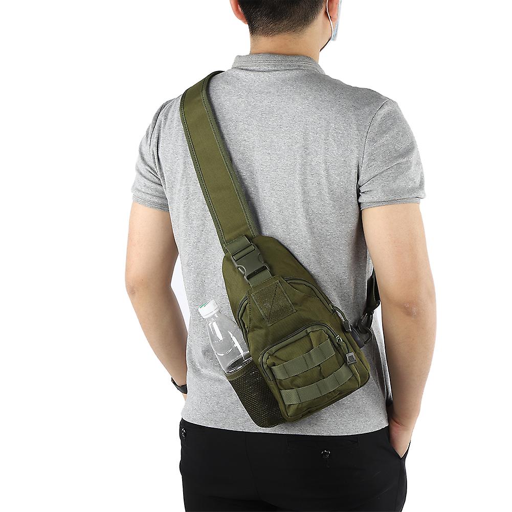 Outdoor Tactics Oxford Cloth Shoulder Chest Bag Messenger With Water Bottle Covergreen