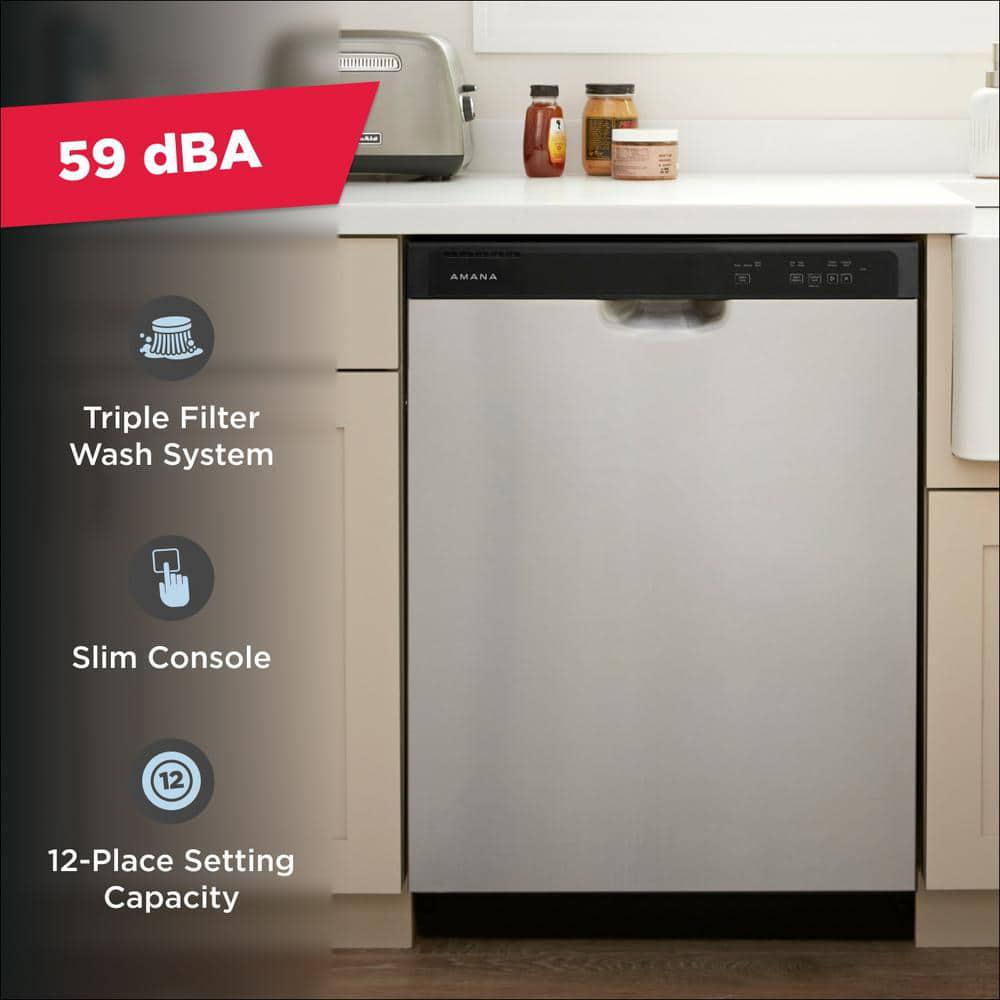 Amana 24 in Stainless Steel BuiltIn Tall Tub Dishwasher 120Volt