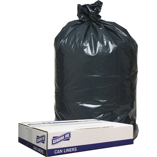 Genuine Joe Black Flat-Bottom Trash Bags | 10 Gallon， Case of 500 | GJO02147