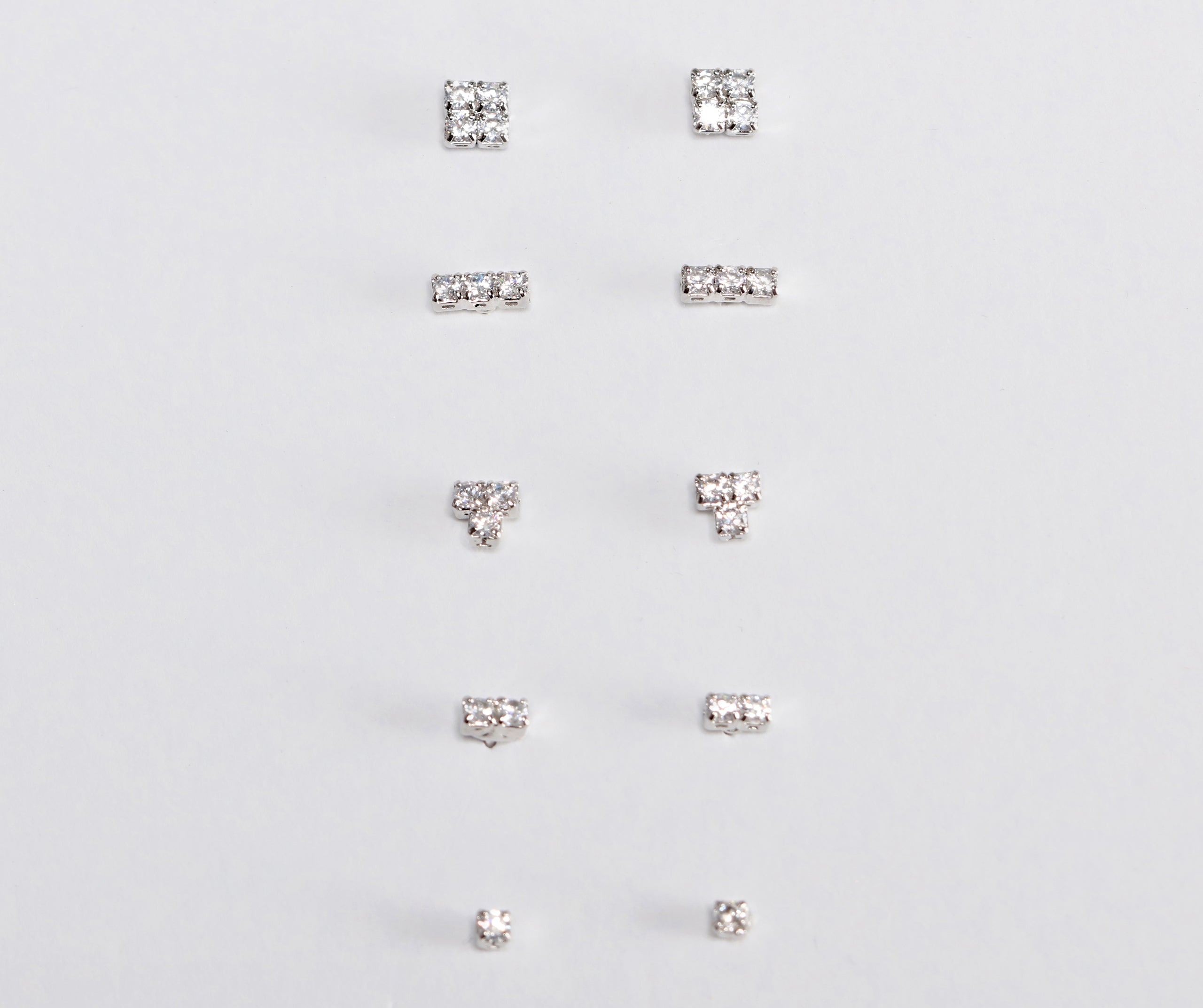 Cubic Zirconia 5 Stud Pack