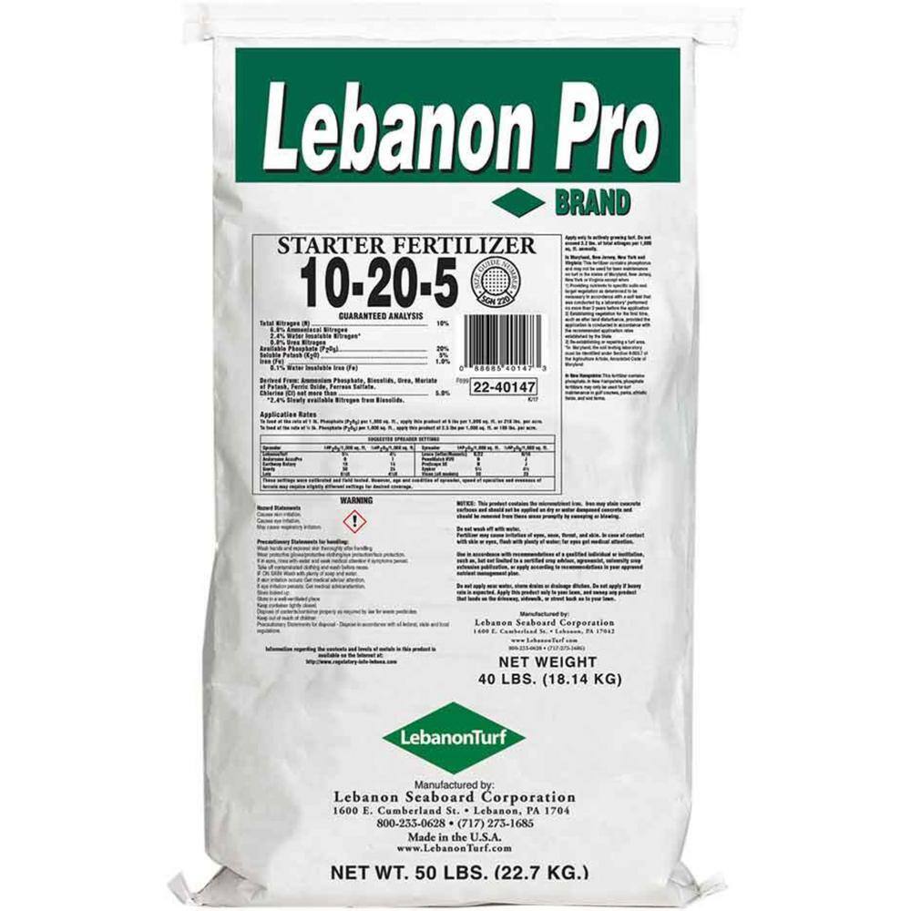 Lebanon Pro 40 lbs. Starter Lawn Fertilizer 10-20-5 (25-Bags400000 sq. ft.Pallet) 2242208