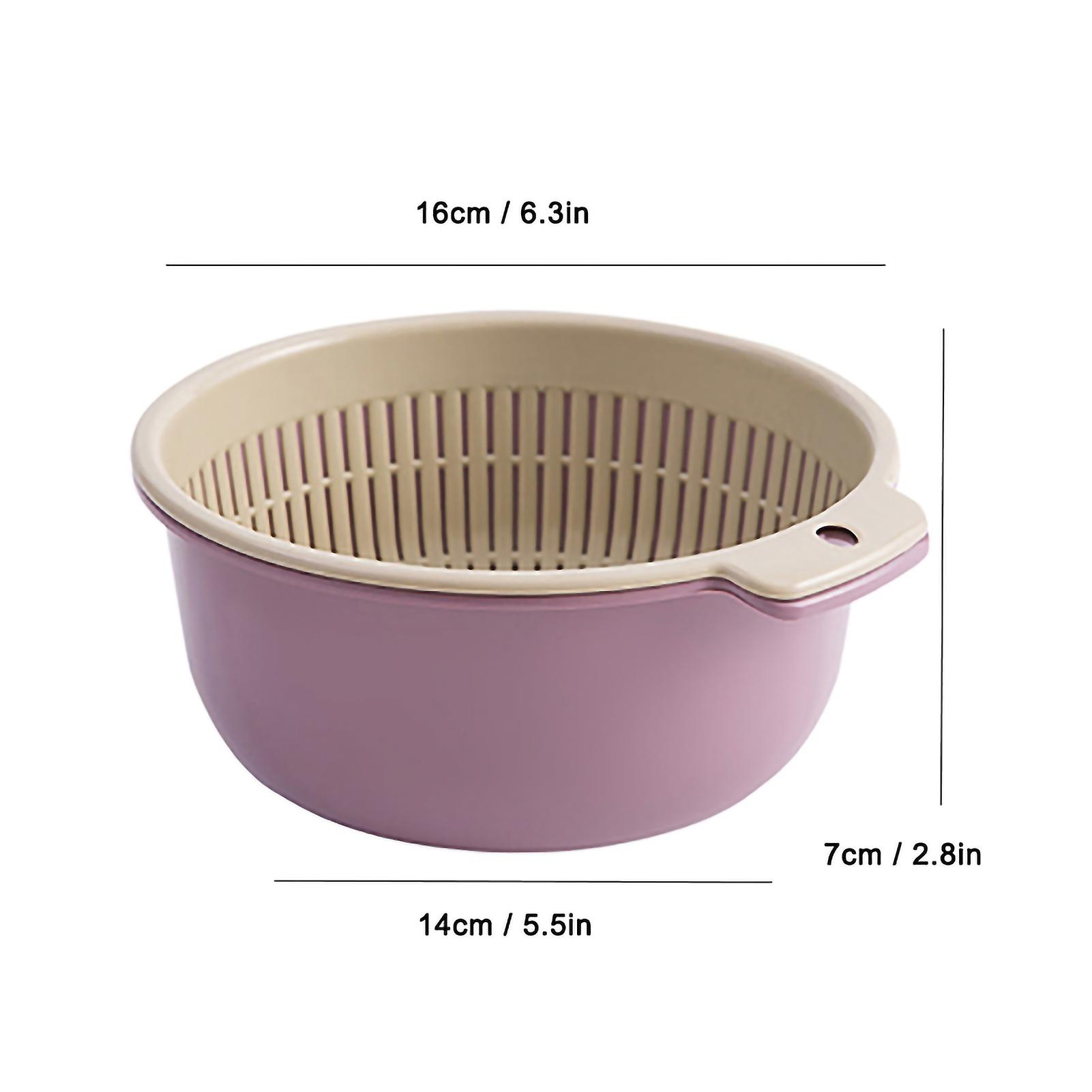 Double Layer Vegetable Washing Basket Fruit Drain Basket Kitchen Strainer Basket For Householdwine Red S 16x14x7 Cm / 6.3x5.5x2.8 In