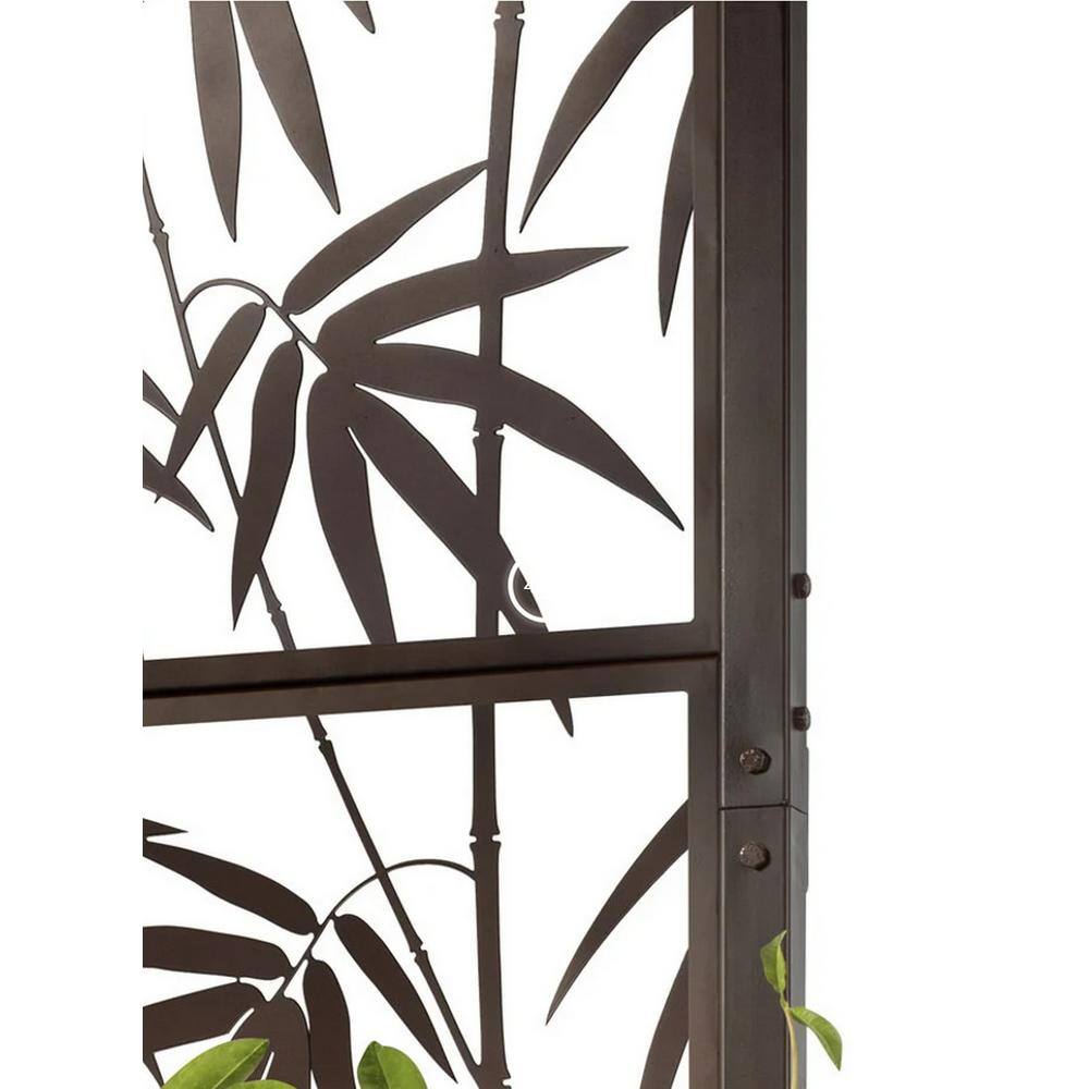 Ejoy 82 in. x 32.2 in. Heavy-Duty Iron Privacy Fence Screen for Outdoor Spaces MT_Bamboo82x32x24inch