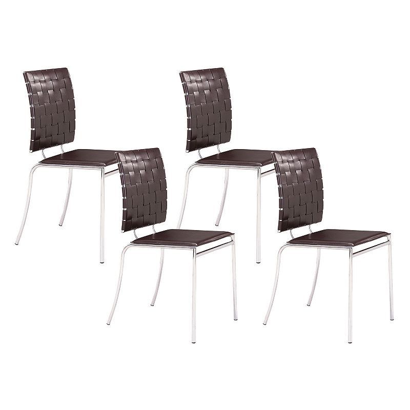 Zuo Modern Criss Cross 4-piece Dining Chair Set