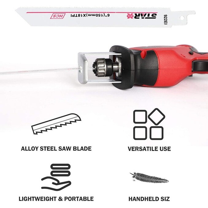 20 Volt Max Lithium Ion Cordless Reciprocating Saw  w/2 Batteries  Portable   Lightweight One Hand Compact Reciprocating