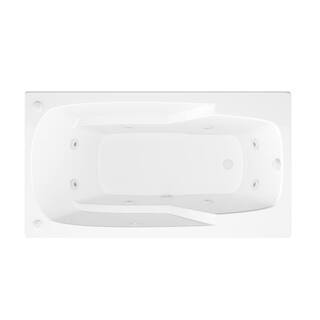 Universal Tubs Coral 6 ft. Rectangular Drop-in Whirlpool Bathtub in White HD3672EWL