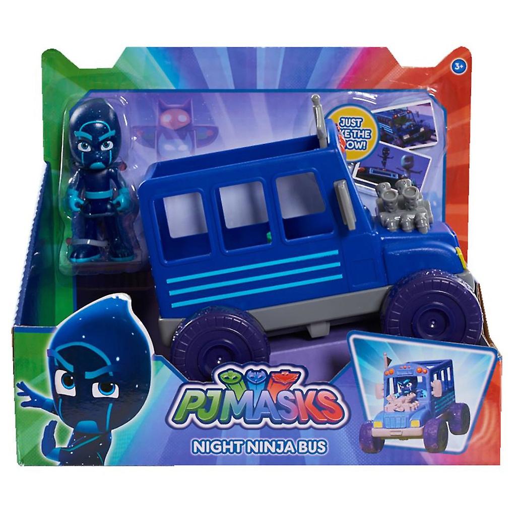 PJ Masks Pyjamashjältarna Fordon + Figur， Night Ninja Bus Figure