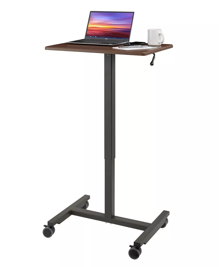 Seville Classics airLIFT Gas-spring Height Adjustable Sit-Stand Mobile Laptop Computer Desk Cart