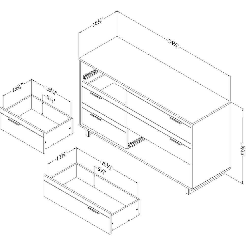 South Shore Fynn 6 Drawer Double Dresser