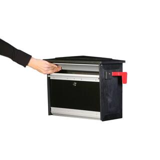 Architectural Mailboxes Mailsafe Black Medium Aluminum and Plastic Locking Wall Mount Mailbox MSK00BAM