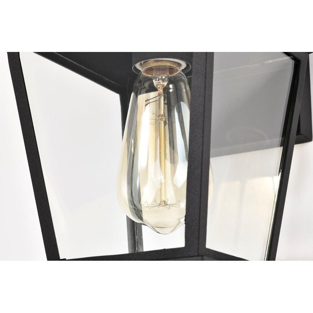 Jasper Outdoor Small Wall Light Matte Black Finish Clear Glass