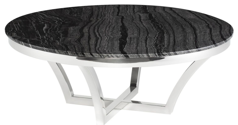 Nuevo Furniture Aurora Coffee Table  Silver Base   Contemporary   Coffee Tables   by Unlimited Furniture Group  Houzz