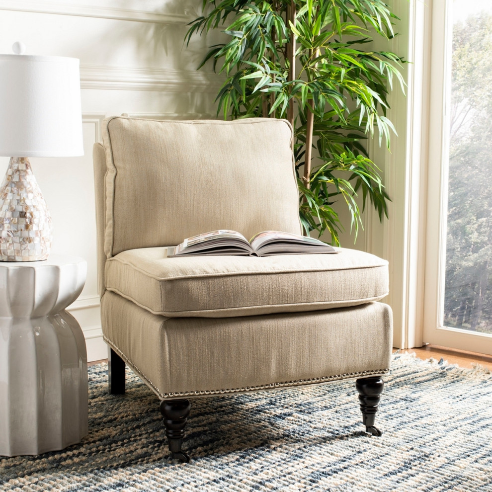 Dan Slipper Chair Off White   Traditional   Armchairs And Accent Chairs   by V.S.D Furniture  Houzz