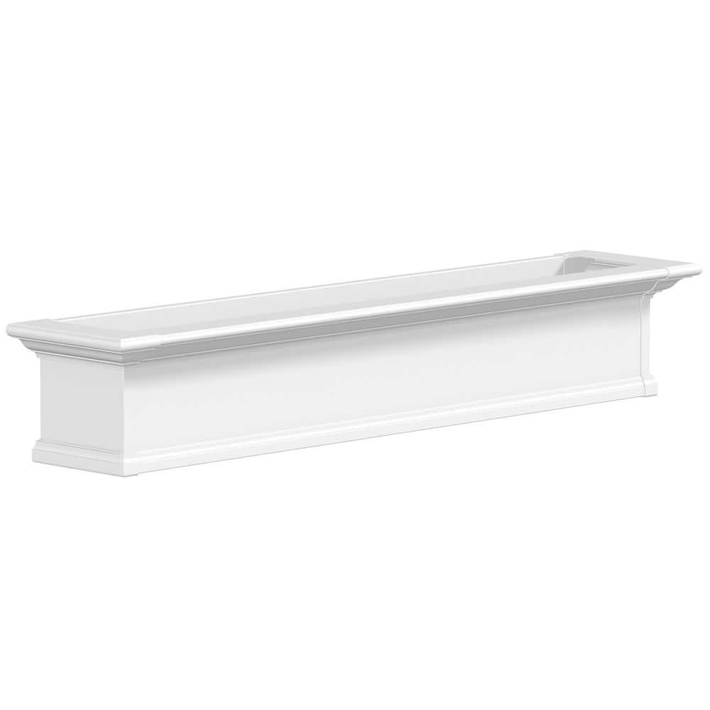 Mayne Yorkshire 60 in. x 12 in. Self Watering White Vinyl Window Box 4825W