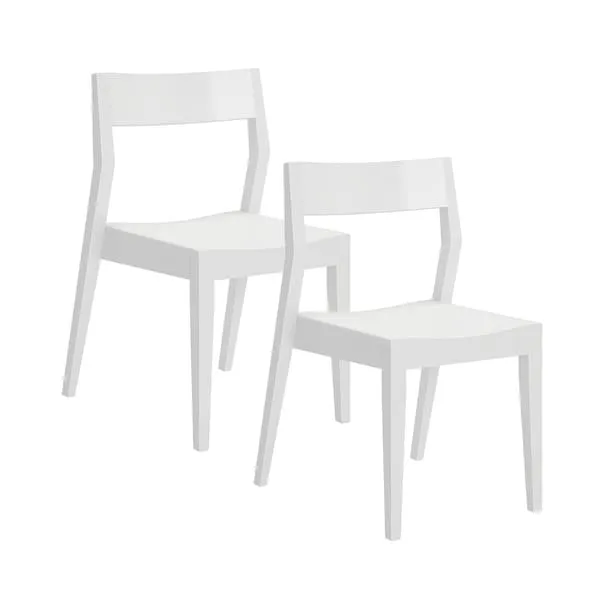 Plank and Beam Modern Solid Wood Dining Chair - Set of 2 - N/A