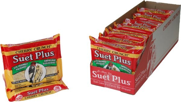 St. Albans Bay Suet Plus Cherry Crunch Suet Wild Bird Food， case of 12