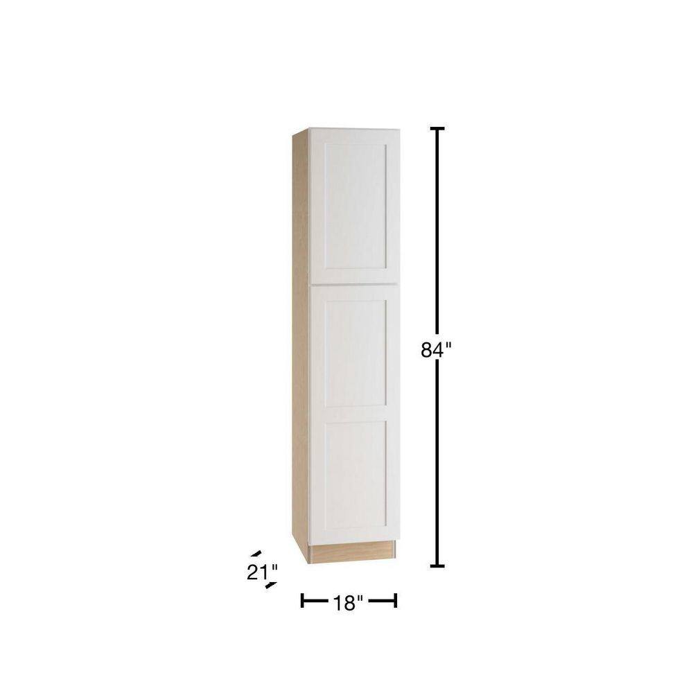 Home Decorators Collection Newport Assembled 18 x 84 x 21 in. Plywood Shaker Vanity Linen Cabinet Left Soft Close in Painted Pacific White VLC182184L-NPW