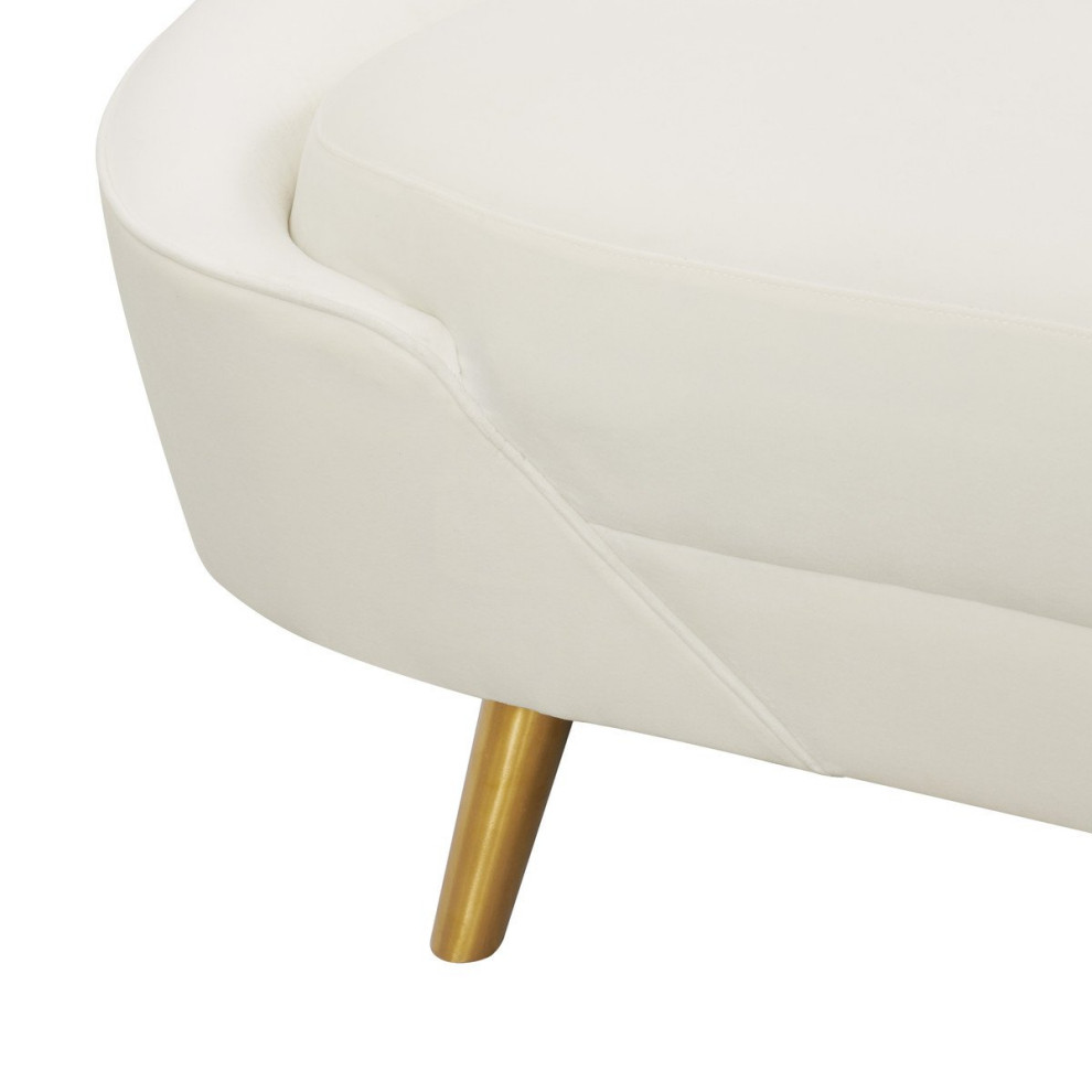 Cleopatra Velvet Sofa Velvet Cream   Midcentury   Sofas   by Old Bones Co.  Studios  Houzz