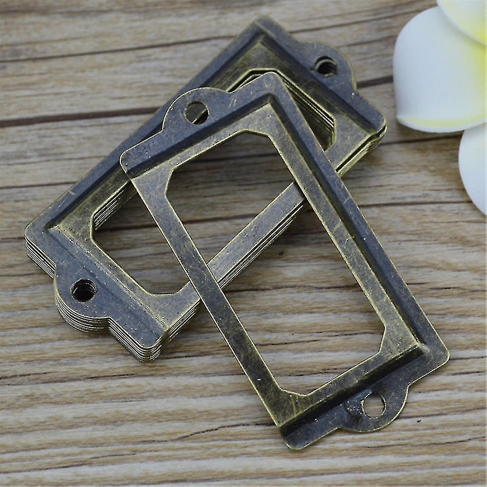 12pcs Metal Label Pull Frame File Holder Compatible With Furniture Cabi