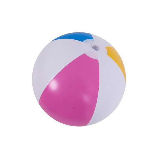 Inflatable 6 panel Beach Ball Swimming Pool Toy White pink