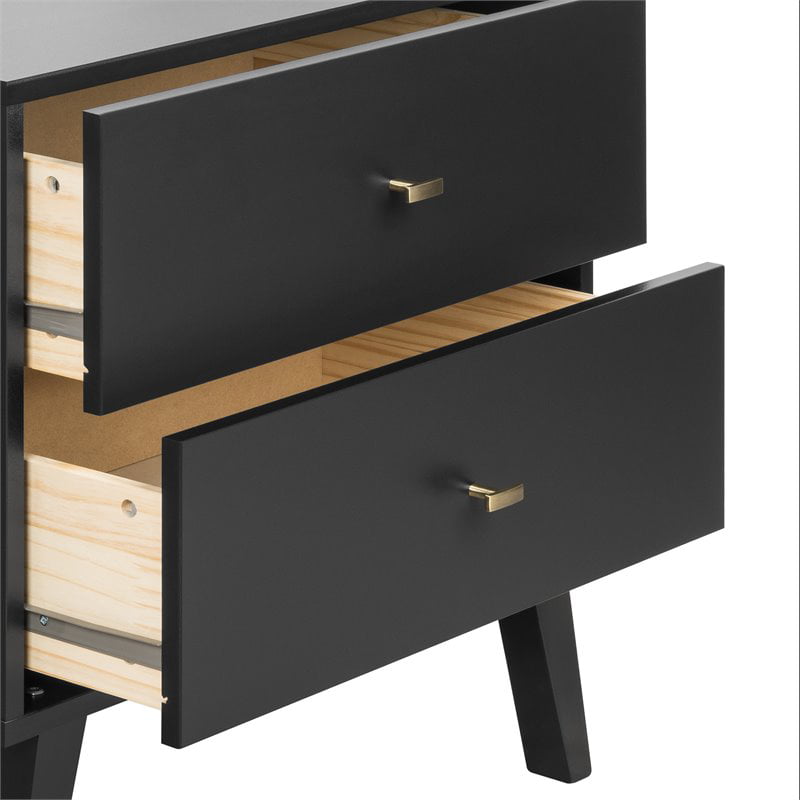 Home Square 2-Piece Set with Modern 2-Drawer Nightstand 6-Drawer Double Dresser