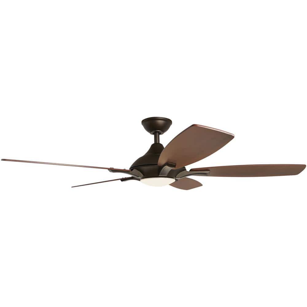 Home Decorators Collection Petersford 52 in Integrated LED Indoor Oil Rubbed Bronze Ceiling Fan with Light Kit and Remote Control