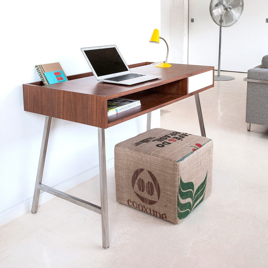 Junction Desk in Walnut and White