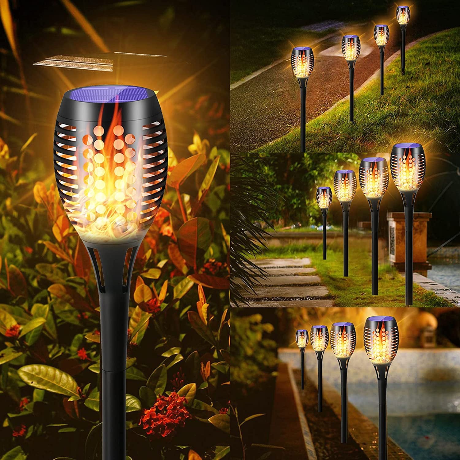 SZRSTH Solar Torch Lights Halloween Decorations， 48