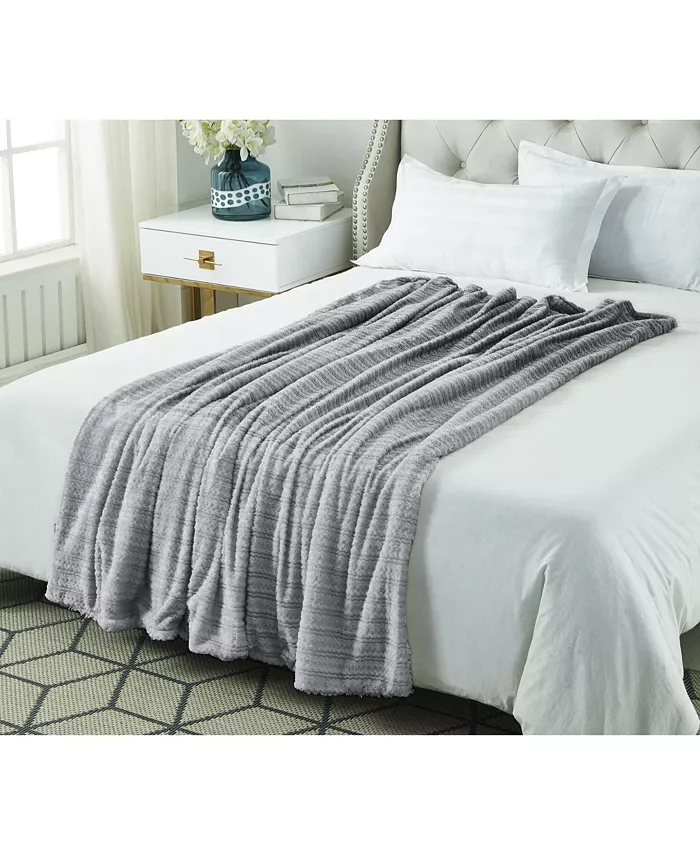 Cozy Tyme Jacques Flannel Reversible Jacquard Throw 60x70