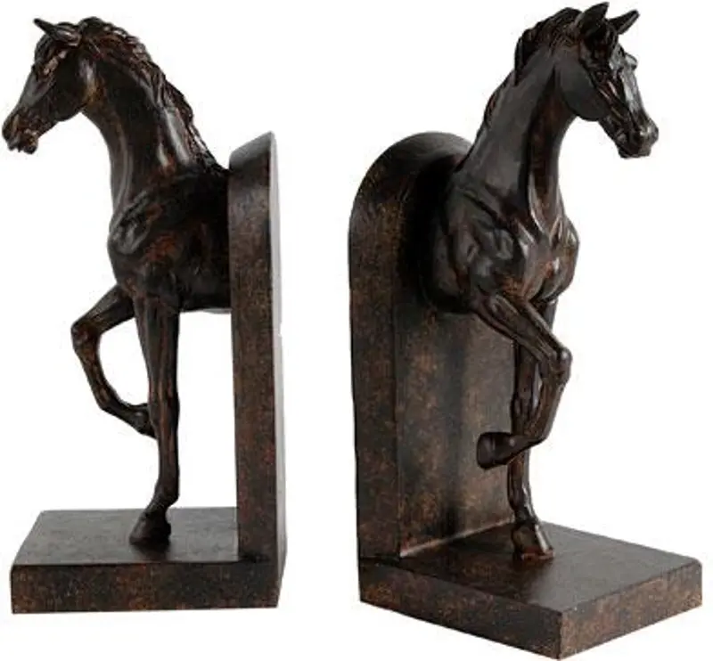 Brown Horse Bookend Pair