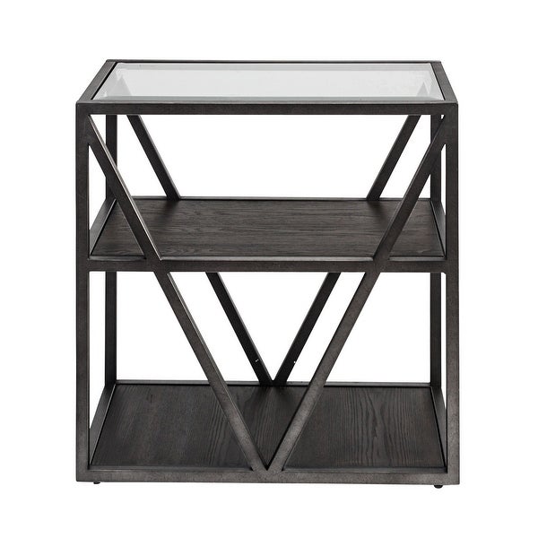 Arista Cobblestone Brown with Grey Dusty Wax Hang-up Chair Side Table