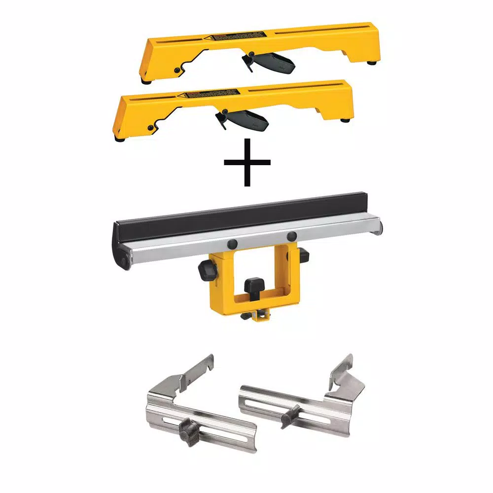 DEWALT Miter Saw Workstation Tool Mounting Brackets with Bonus Wide Miter Saw Stand Material Support and Miter Saw Crown Stops and#8211; XDC Depot