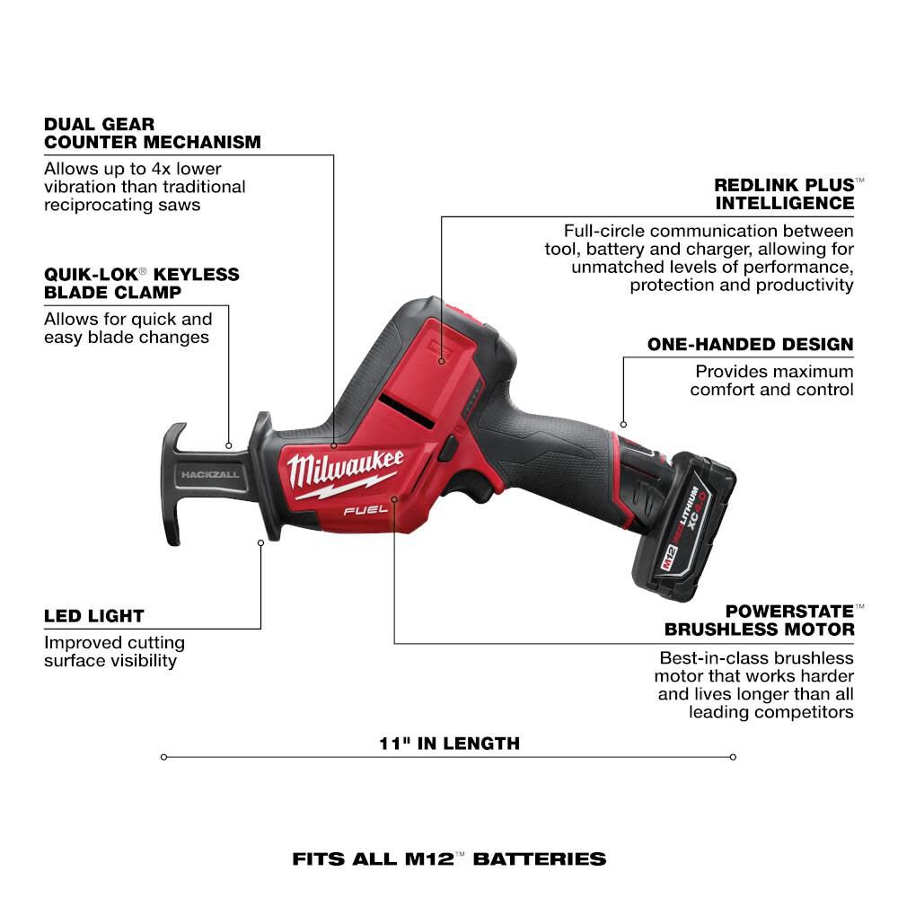 Milwaukee M12 FUEL HACKZALL Reciprocating Saw Kit 2520-21XC from Milwaukee