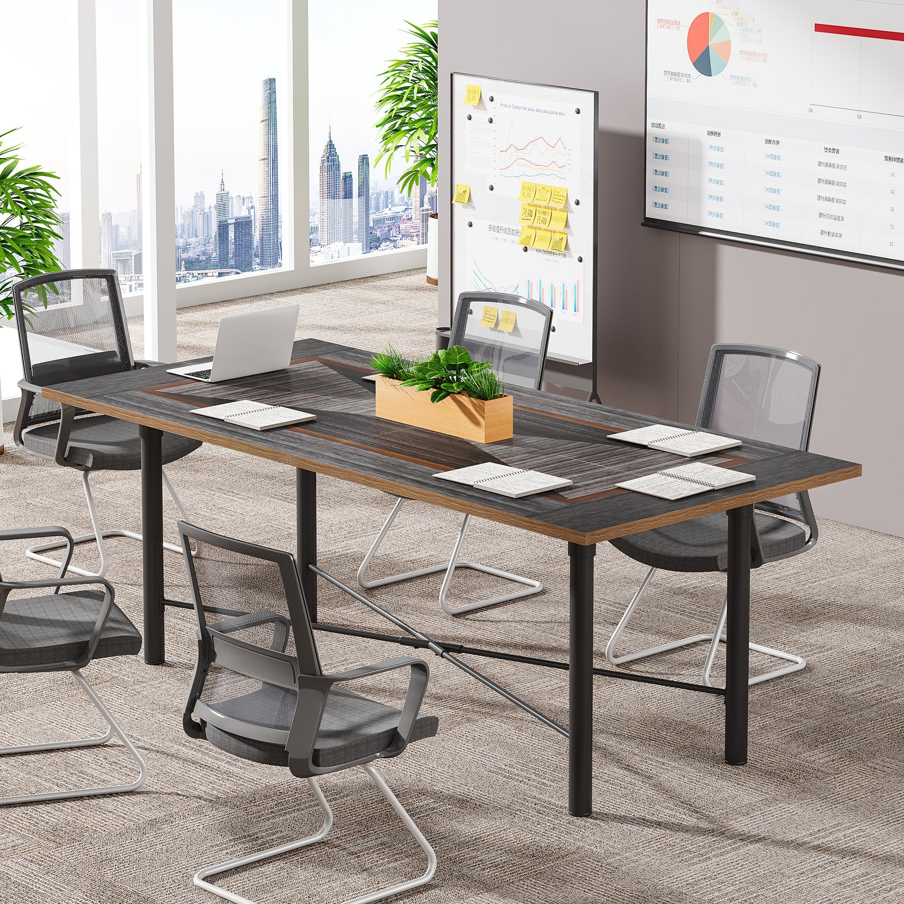 6FT Conference Table, Modern Meeting Table Training Boardroom Table