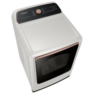  7.4 cu. ft. Smart High-Efficiency Vented Electric Dryer with Steam Sanitize+ in Ivory DVE55A7300E