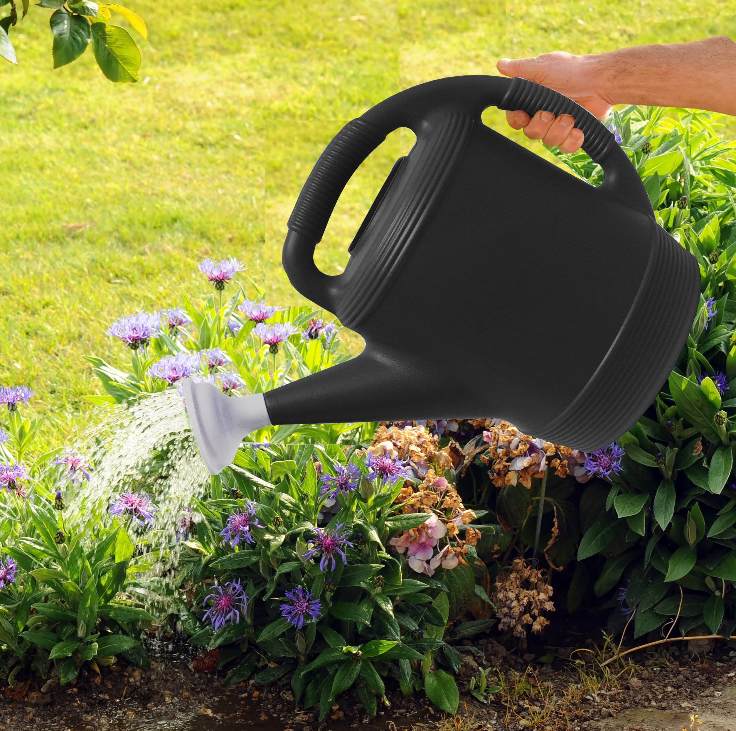 Expert Gardener 2 Gallon Resin Watering Can， Black