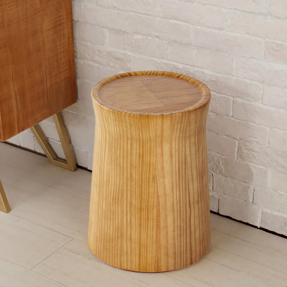 Small Cottage Round Wood Side Table Tray Top End Table   Transitional   Side Tables And End Tables   by Homary International Limited  Houzz