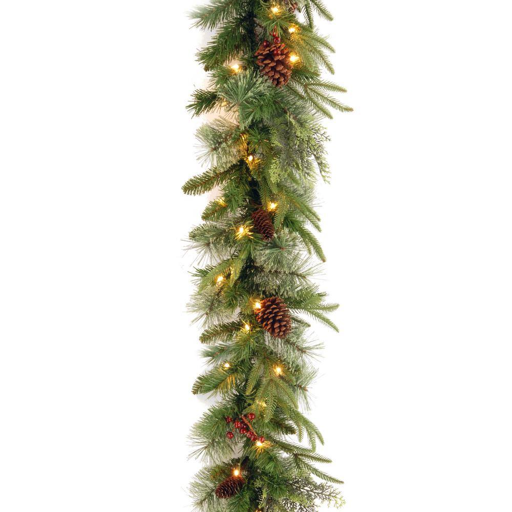 9 ft. Colonial Garland with Clear Lights PECO4-306-9A-1