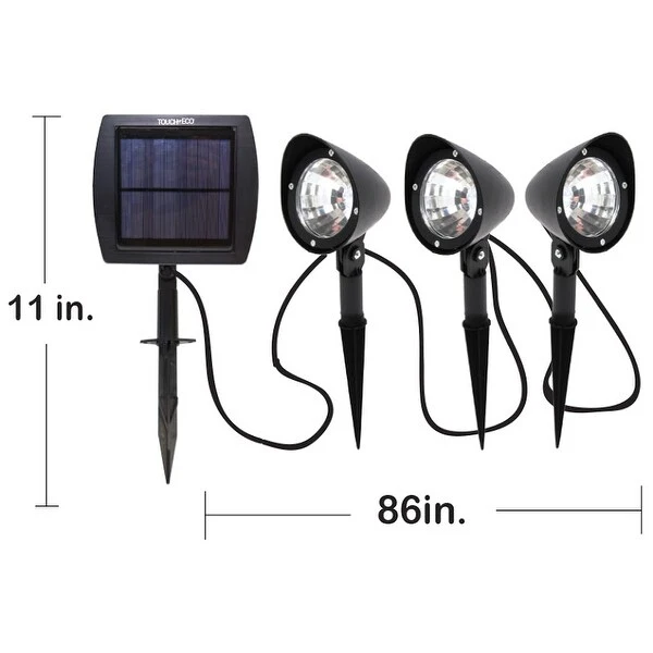 Solar Powered 3 Spotlight LED Set - Produces Ultra Bright Light