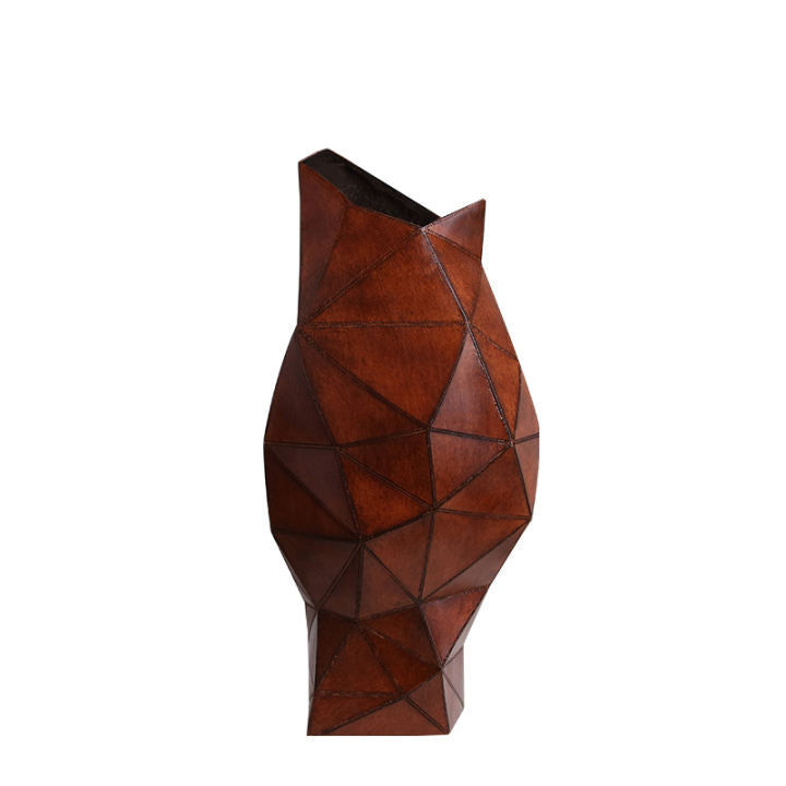 Leather Vase - Brown Fc-Sz2122B